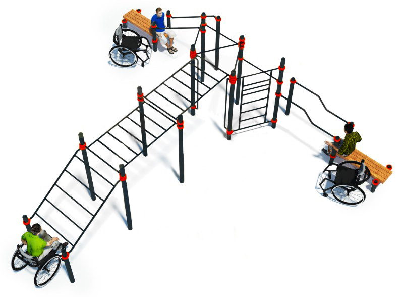 картинка W-7.01 Комплекс для инвалидов-колясочников ADVANCED SUPER от производителя реабилитационного оборудования и ЛФК