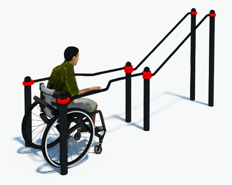 картинка W-8.03 Брусья в подъем для инвалидов в кресло-колясках от производителя реабилитационного оборудования и ЛФК