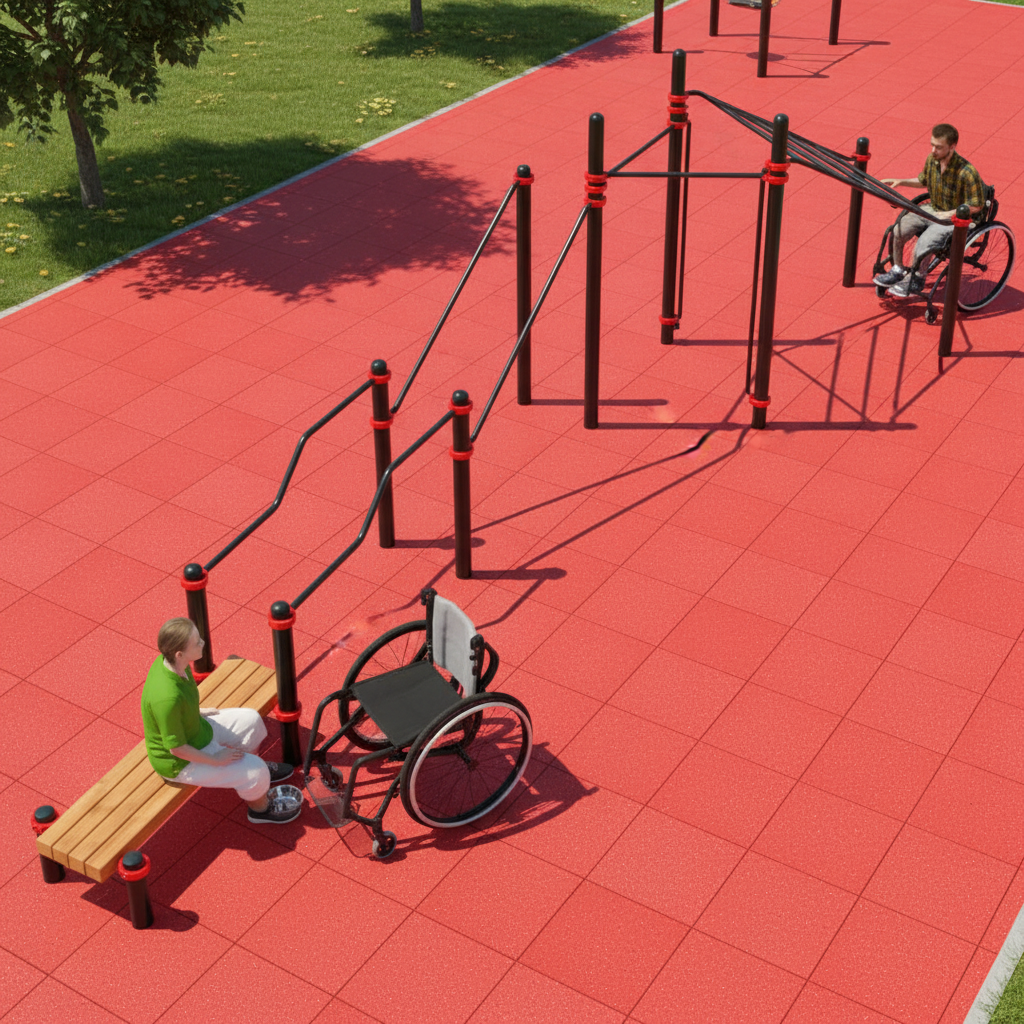 картинка W-7.09 Комплекс для инвалидов-колясочников STRONG от производителя реабилитационного оборудования и ЛФК