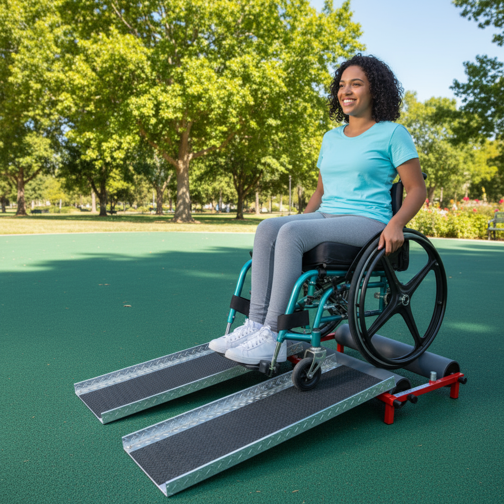 картинка Беговая дорожка для занятий в кресле-коляске от производителя реабилитационного оборудования и ЛФК