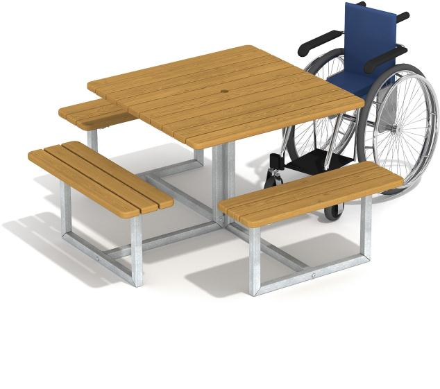 картинка Стол парковый с местом для кресла-коляски от производителя реабилитационного оборудования и ЛФК