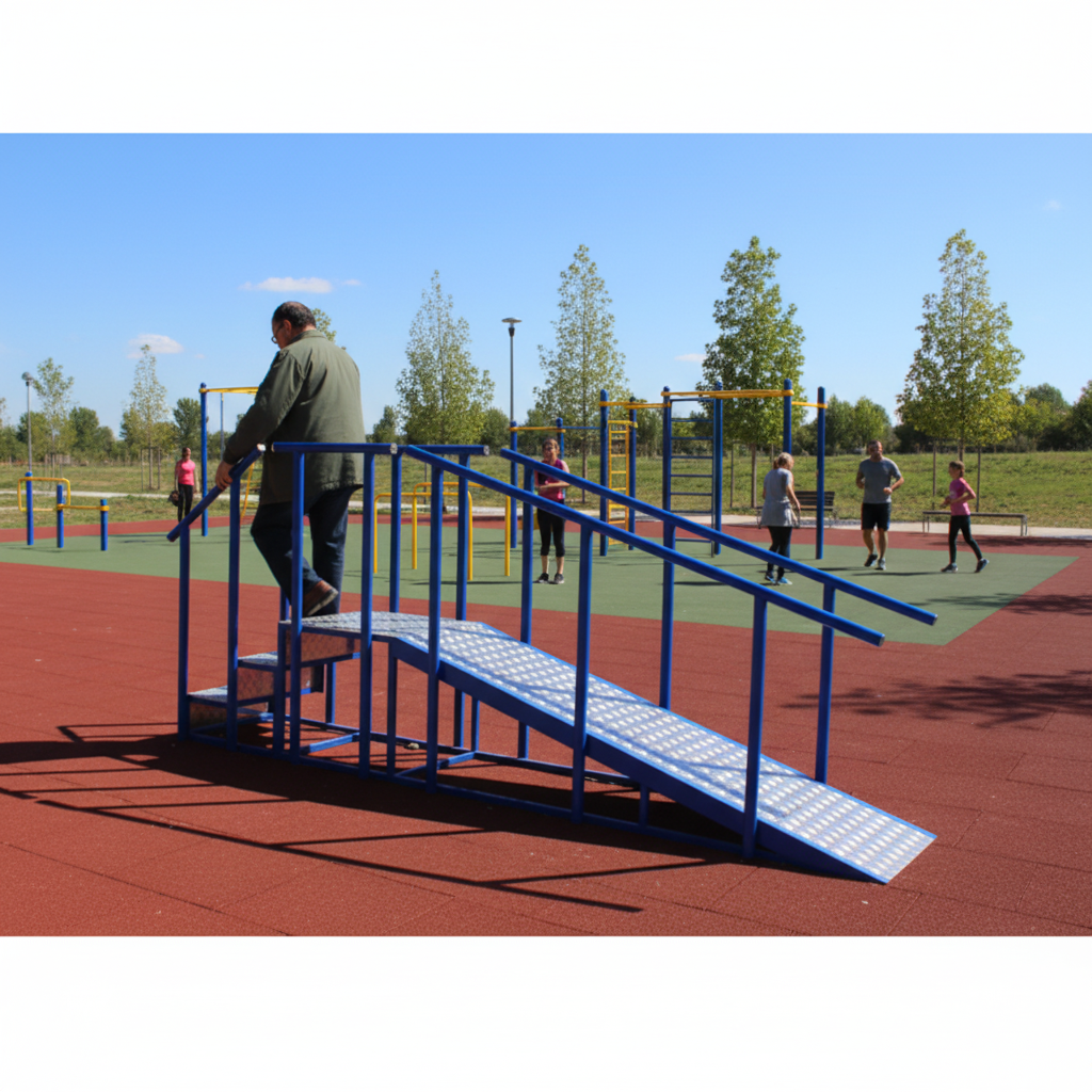 картинка Горка реабилитационная с пандусом малая от производителя реабилитационного оборудования и ЛФК