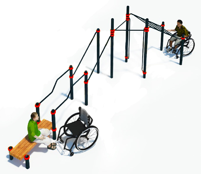 картинка W-7.09 Комплекс для инвалидов-колясочников STRONG от производителя реабилитационного оборудования и ЛФК
