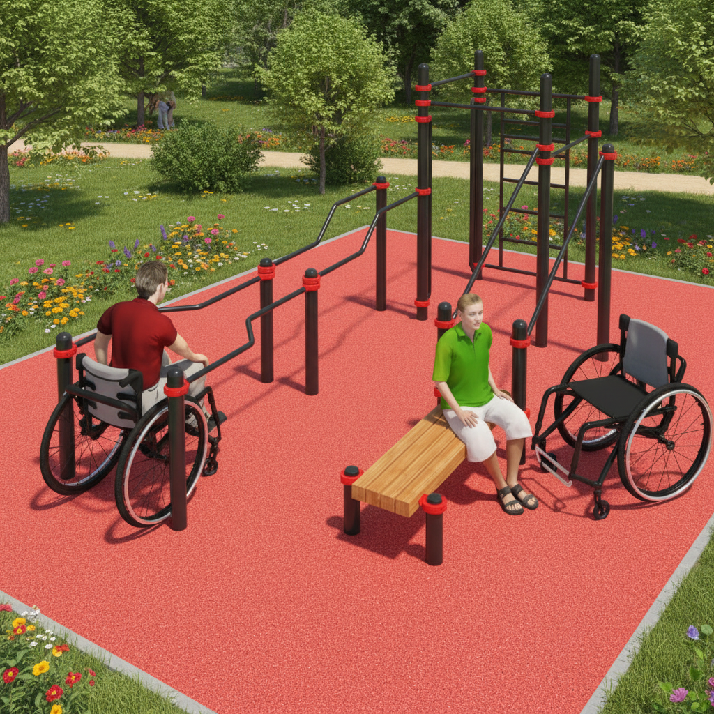 картинка W-7.03 Комплекс для инвалидов-колясочников TRANING от производителя реабилитационного оборудования и ЛФК