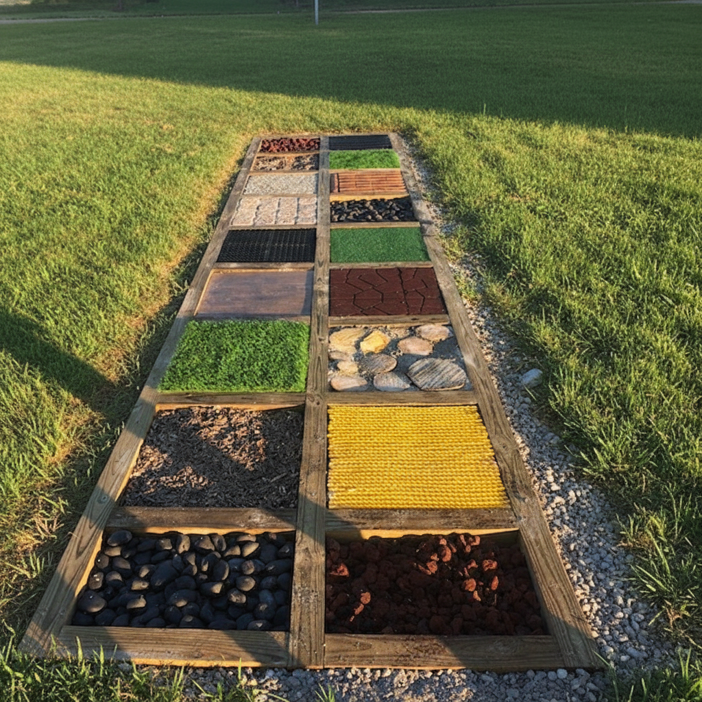 картинка Дорожка для ходьбы с имитацией неровной поверхности 3 x 1 м от производителя реабилитационного оборудования и ЛФК