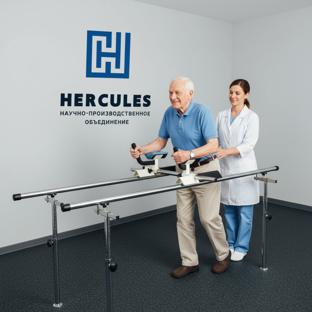 картинка Упор для ходьбы на реабилитационных брусьях от производителя реабилитационного оборудования и ЛФК