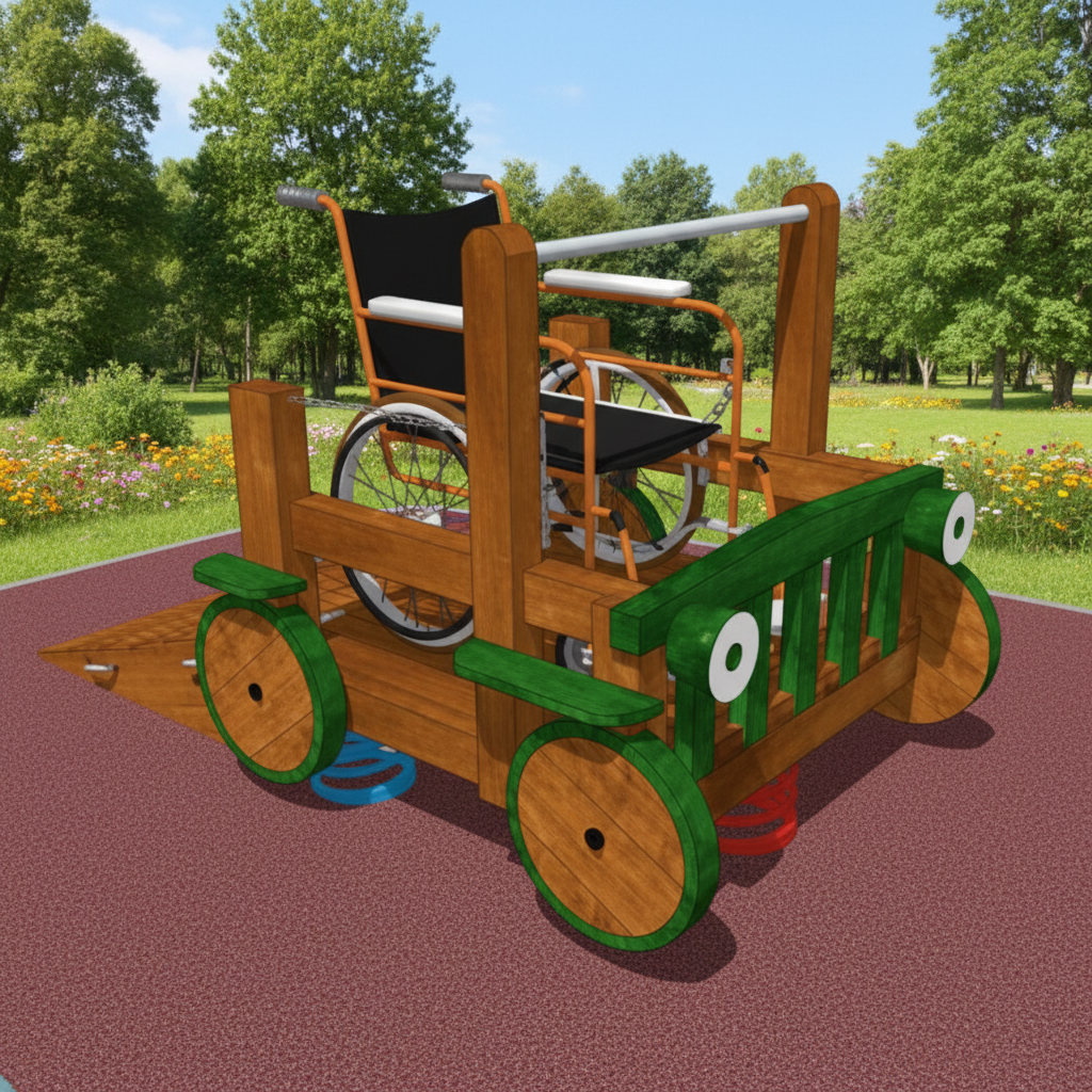 картинка Качалка для кресла-коляски Автомобиль от производителя реабилитационного оборудования и ЛФК