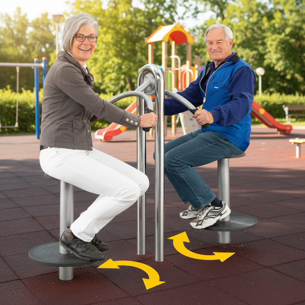 картинка УТЭ-039П ТВИСТЕР СИДЯ ДВОЙНОЙ  от производителя реабилитационного оборудования и ЛФК