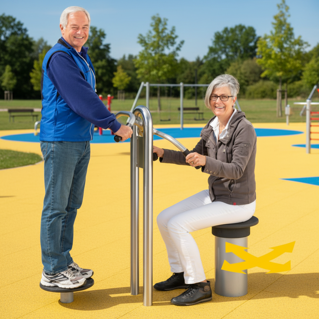 картинка УТЭ-043П ТВИСТЕР СТОЯ И БАЛАНСИР СИДЯ ДВОЙНОЙ от производителя реабилитационного оборудования и ЛФК