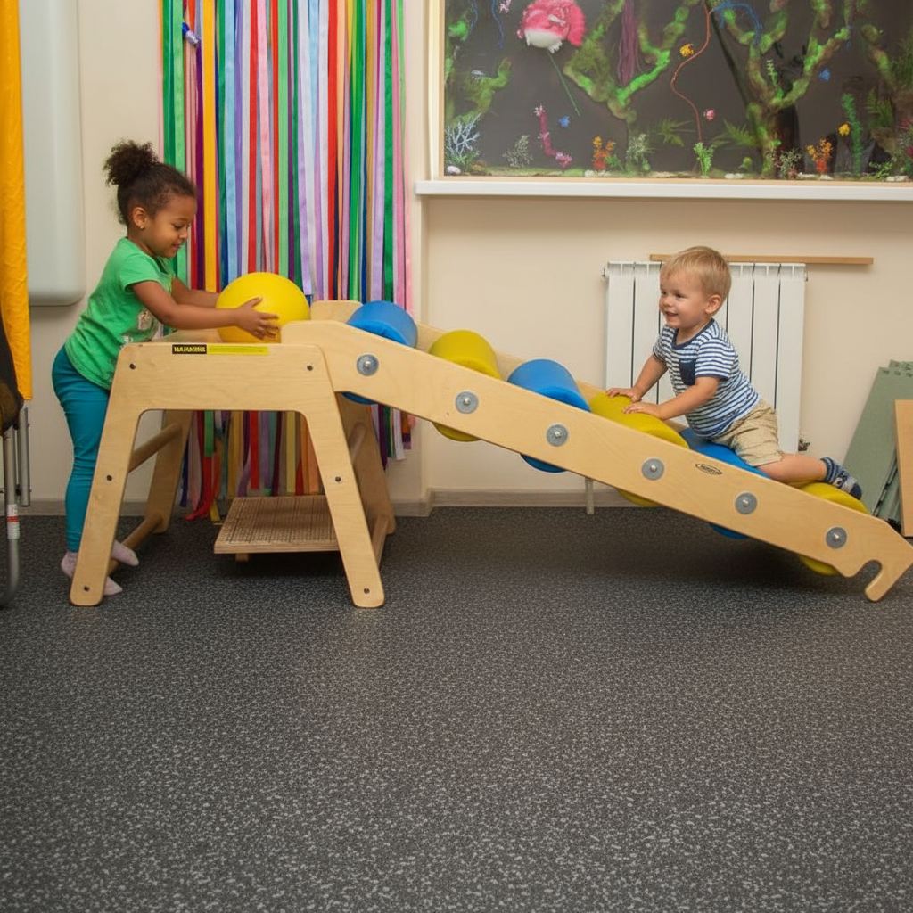 картинка Горка для ЛФК с крупными мягкими роликами от производителя реабилитационного оборудования и ЛФК