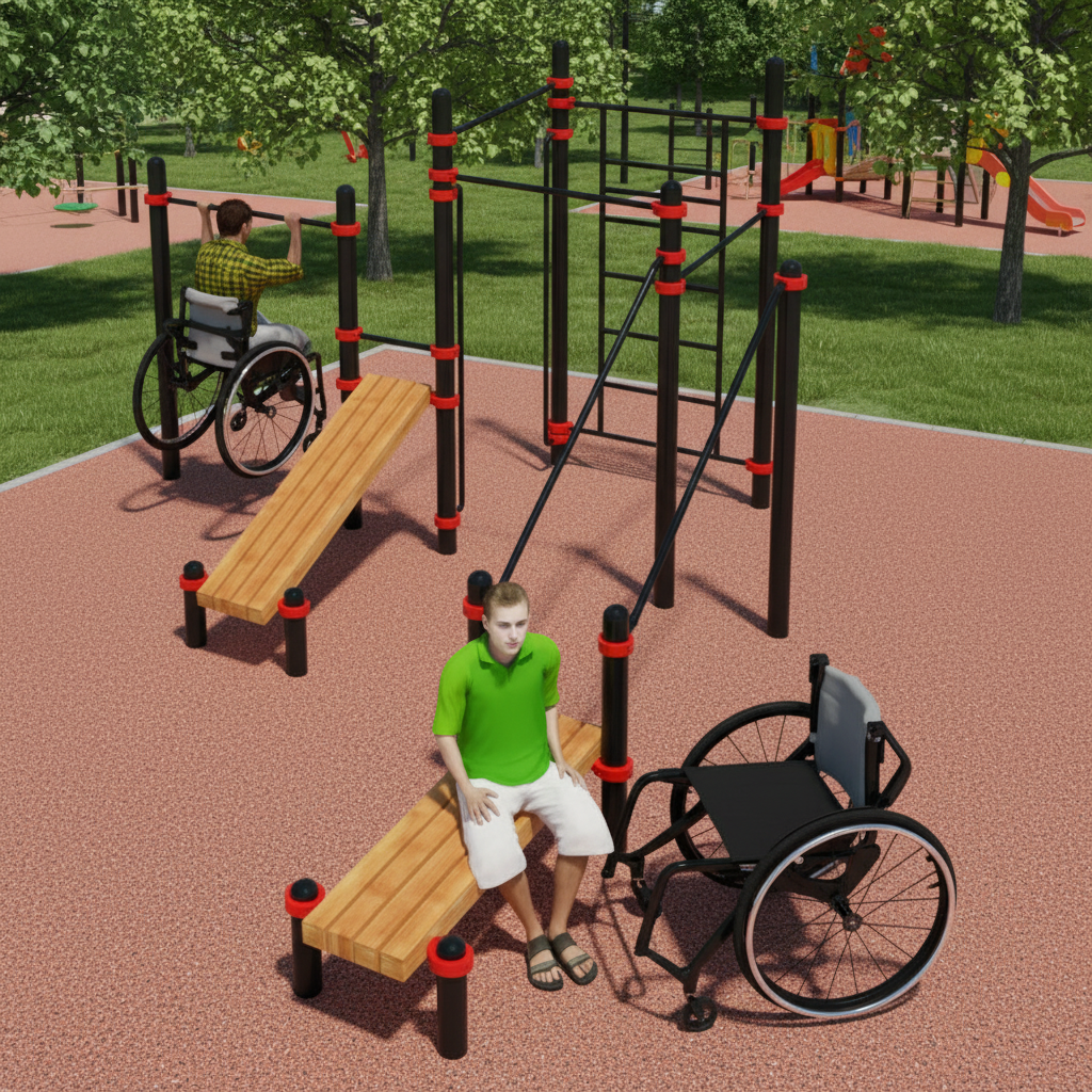 картинка W-7.07 Компекс для инвалидов-колясочников PERFECT от производителя реабилитационного оборудования и ЛФК