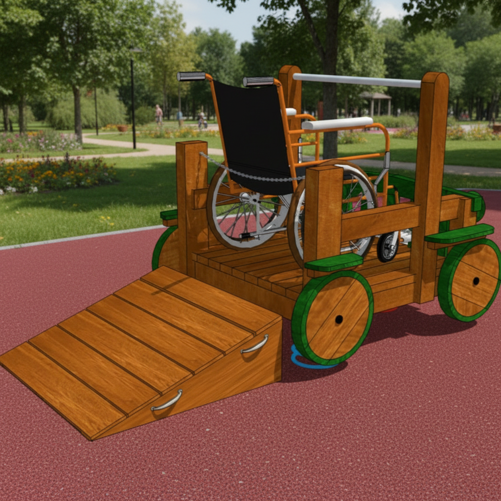 картинка Качалка для кресла-коляски Автомобиль от производителя реабилитационного оборудования и ЛФК