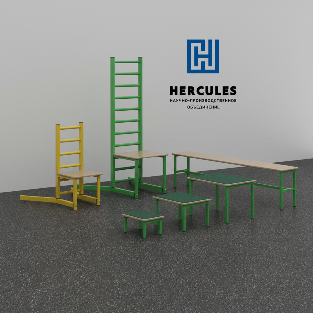 картинка Набор оборудования для ЛФК (стул, скамейка, скамейки-вкладыши) от производителя реабилитационного оборудования и ЛФК