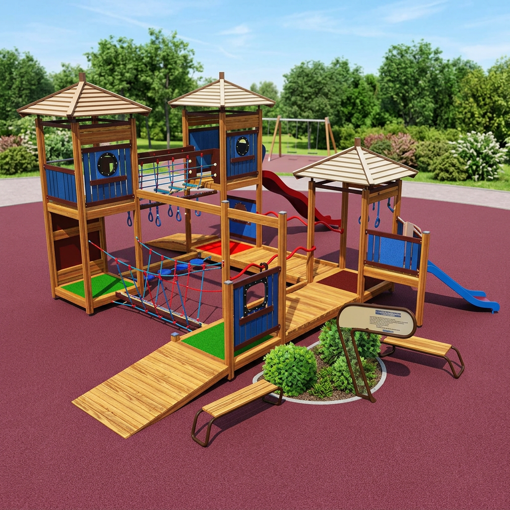 картинка Пандусный городок Фин-120137 от производителя реабилитационного оборудования и ЛФК