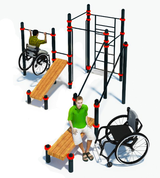 картинка W-7.07 Компекс для инвалидов-колясочников PERFECT от производителя реабилитационного оборудования и ЛФК