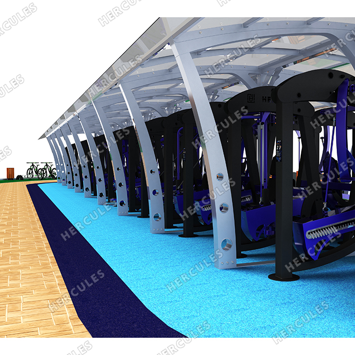 картинка УТСВ-019 Крытая площадка для 17 тренажеров серии УТСВ от производителя реабилитационного оборудования и ЛФК