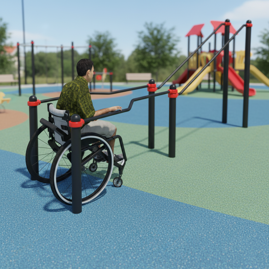 картинка W-8.03 Брусья в подъем для инвалидов в кресло-колясках от производителя реабилитационного оборудования и ЛФК