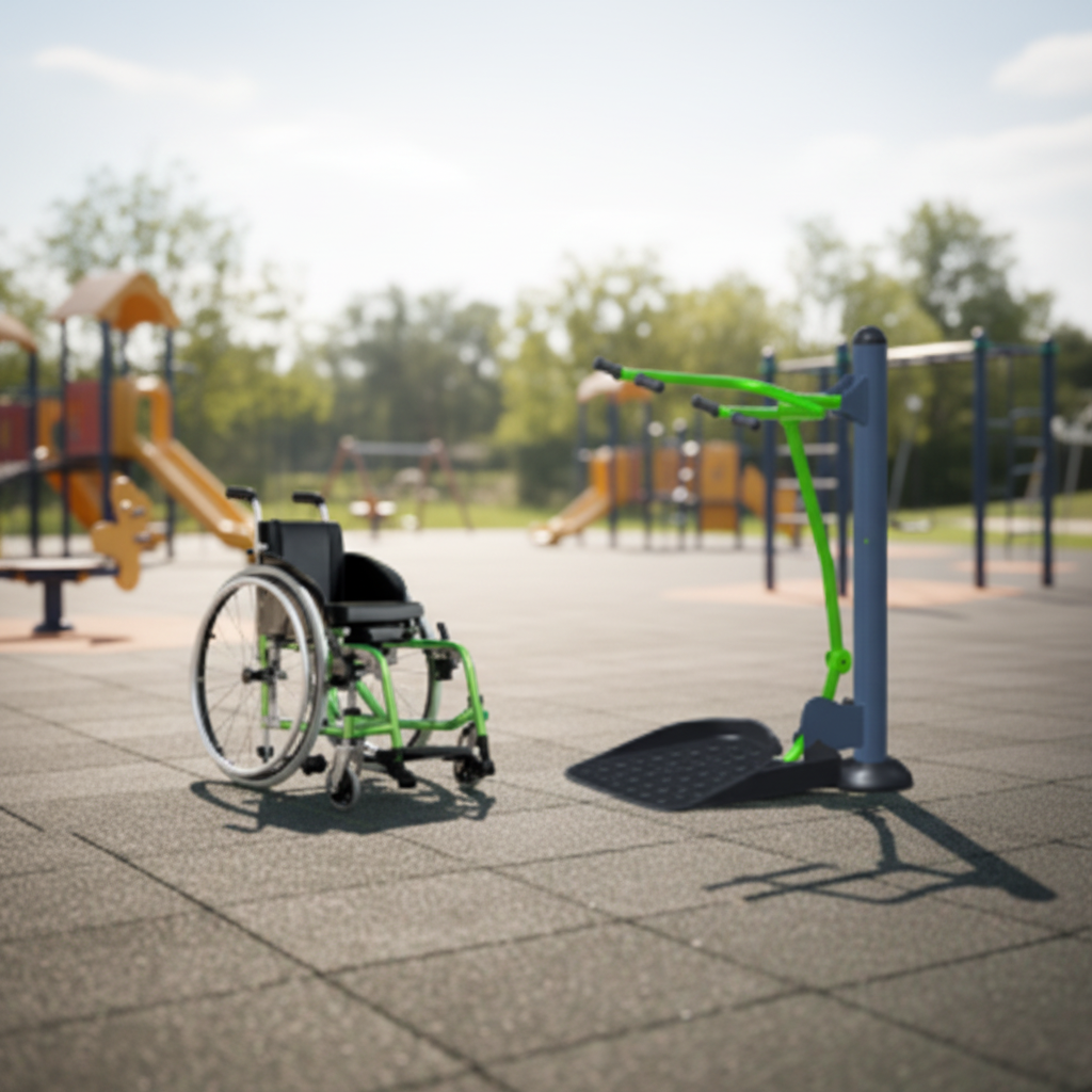 картинка Уличный тренажер для инвалидов "Подтягивание" от производителя реабилитационного оборудования и ЛФК