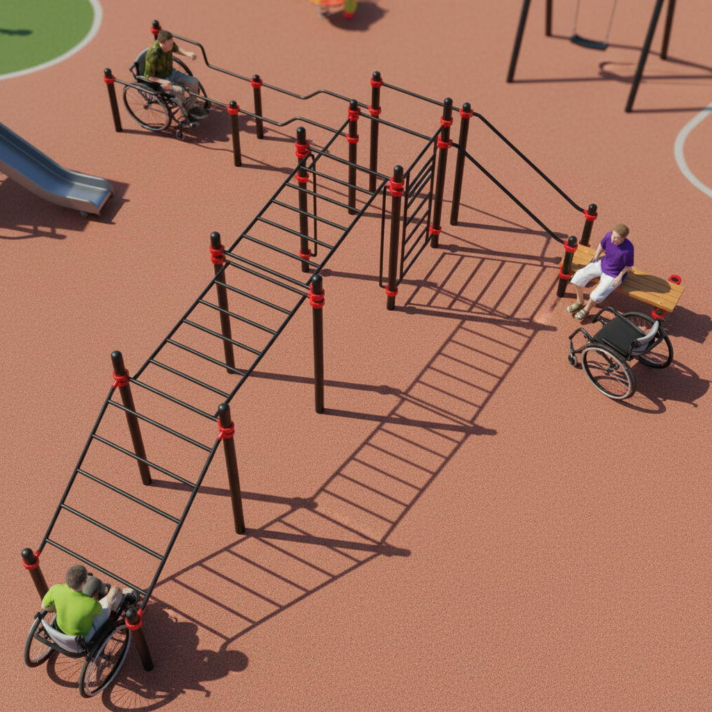 картинка W-7.08 Комплекс  для инвалидов-колясочников ADVANCED от производителя реабилитационного оборудования и ЛФК