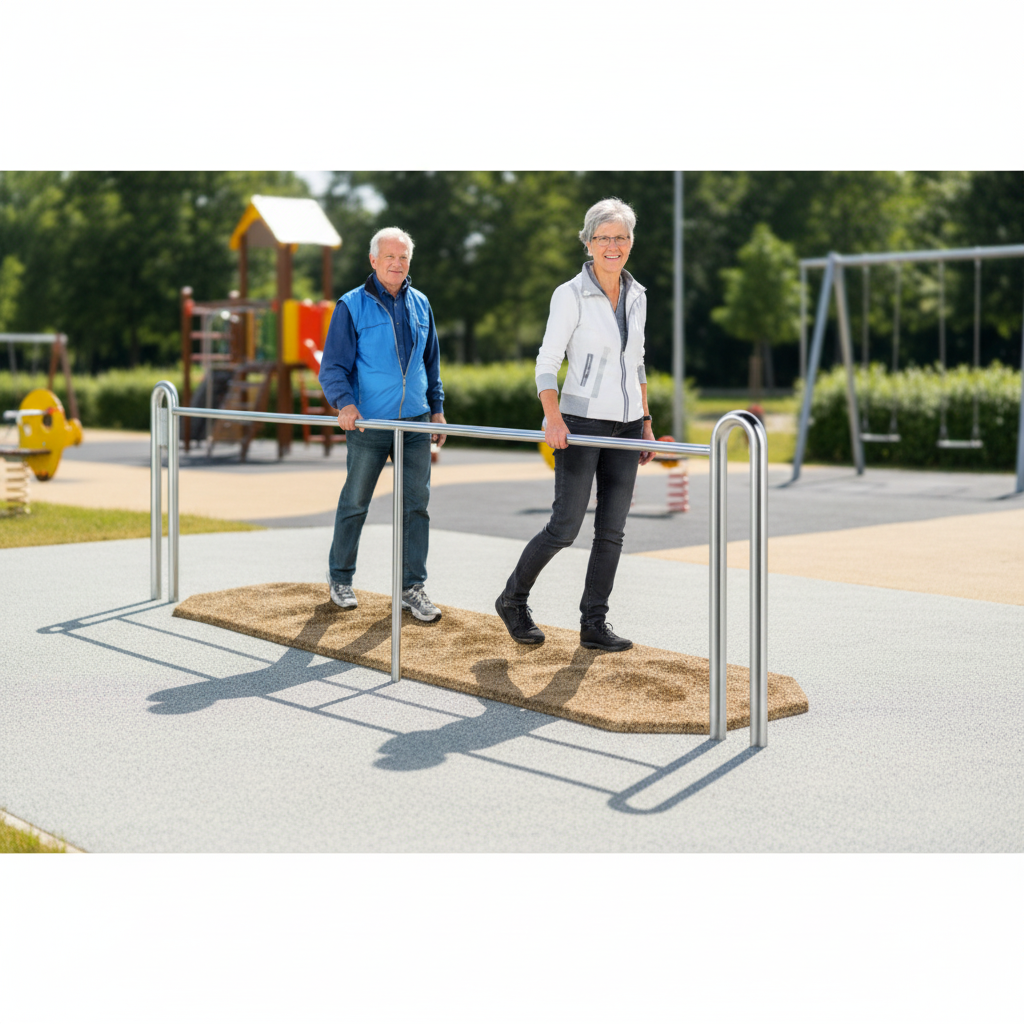 картинка УТЭ-044П УЛИЧНЫЕ ОДНОСТОРОННИЕ БРУСЬЯ от производителя реабилитационного оборудования и ЛФК